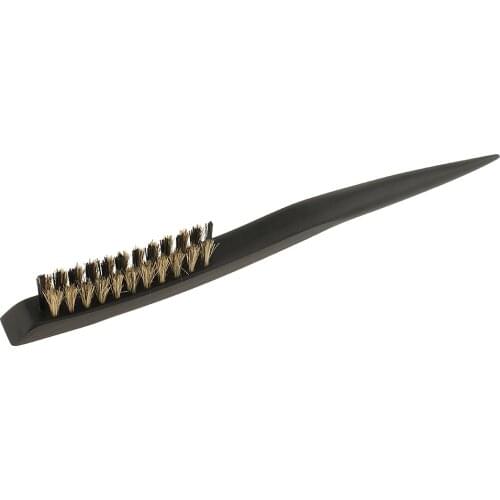 Natural Wood Nylon Bristle Short Thick Hair Teasing Brush Comb Hairbrush