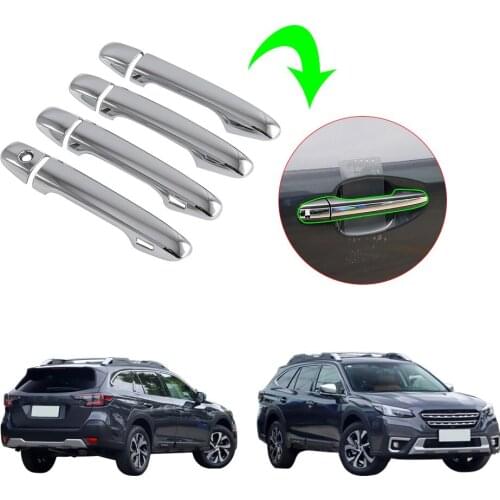 New Car Side Door Handle Cover Carbon Fiber Style Trim (with Smart Holes) 8-pcs For Subaru Outback 2021
