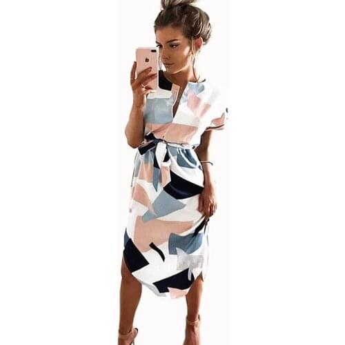 OUFAN Summer Dresses With Print