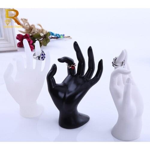 Lady OK Shaped Hand Jewelry Display Stand Black Velvet Hand Model Ring Bracelet Bangle Necklace Hanging Organizer Stand 11*17cm