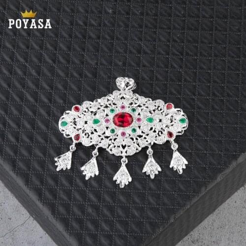 Colorful Crystal Brooches for Women Men Wedding Bridal Party Water Drop silver color Brooch Pin Jewelry Pendent