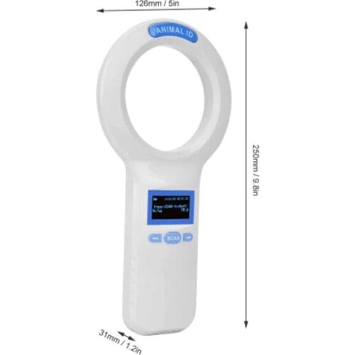 LF FDX-B ISO RFID animal handheld temperature sense reader and temperature microchip injector syringes