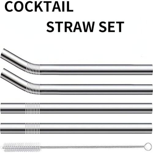 Stainless Steel Straw 12mm Diameter Creative Color Metal Drink Cocktail Milk Tea Straw Set