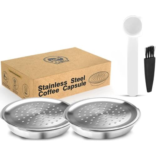 ICafilas Stianless Steel Reusable Capsule For Senseo Coffee Filter Espresso Compatible with Philips Machine
