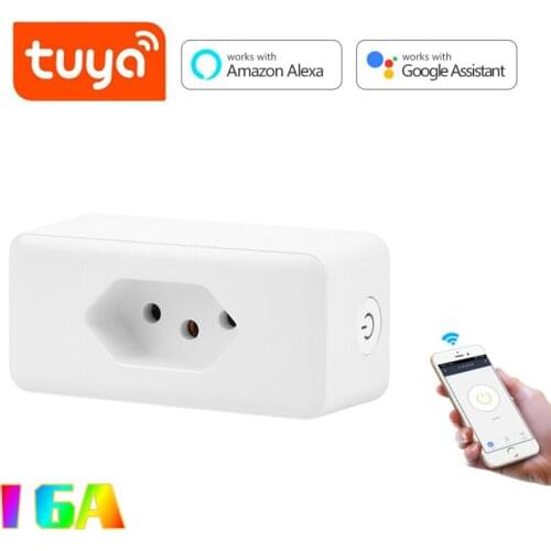 10/16A Tuya Brazil Plug Wifi Switch APP Remote Timing interruptor Smart Home Automation Voice Control Via Alexa Google Home