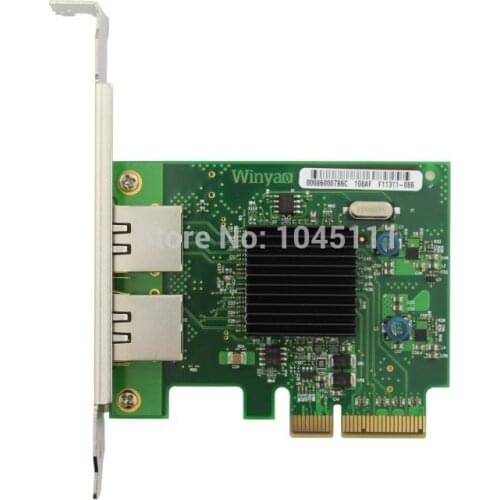 Winyao WY575T 1000Mbps PCI-E X4 Dual Port RJ45 Ethernet Network Server Adapter Card NIC VLAN ROS Sea Spiders Intel82575 I350