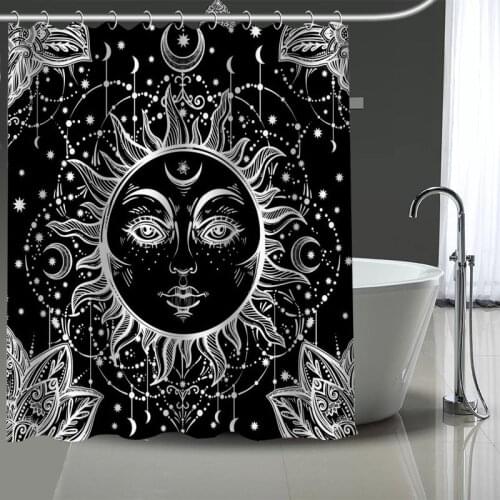 Custom Sun God Mandala Shower Curtains DIY Bathroom Curtain Fabric Washable Polyester For Bathtub Art Decor