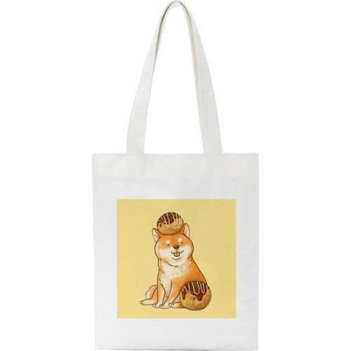 Cute Cartoon Art Big University Shoulder Leisure Homestay Ulzang Style Interesting Pattern Japanese Women Shoulder Canvas Bag