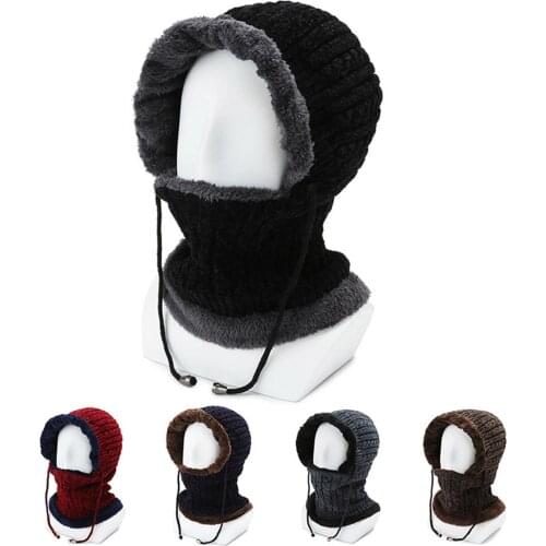 Womens Hat Winter Warm Collar Knitted Hat Multicolor Windproof Ear Protection Dual-use Cap Warmer Riding Climbing Beanies Hat