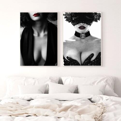 Woman Shoulder Poster Nordic Canvas Painting Sexy Lips Girl Wall Art Picture For Living Room Modern Decorative Prins On The Wall