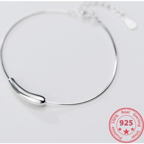 Real S925 Sterling Silver Bracelet For Women Fashion Simplicity Glossy Temperament Hand Accessories Exquisite Jewelry Gifts