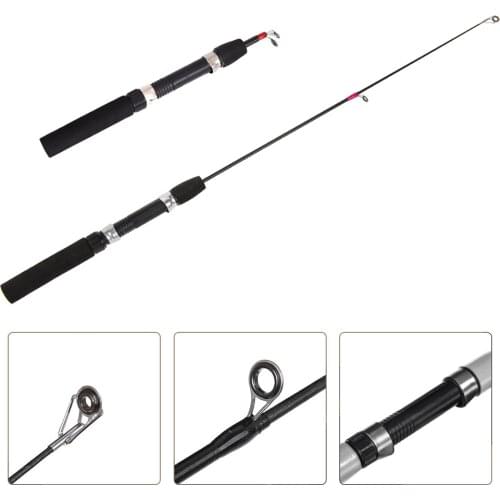 Winter Short Telescopic Pole Freshwater Fishing Tackle Portable Fish Trackle Accessories FRP Fiber Ice Fishing Rod