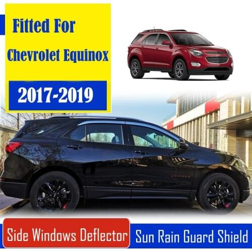 1 Set Chrome Side Vent Sun Shade Window Visors Rain Guard Deflectors For Chevrolet Equinox 2017-2019