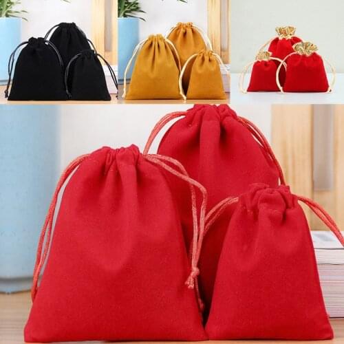 1PC Drawstring Jewelry Storage Bag Packing Velvet Pouch Sachet Gift Bag for Jewelry Wedding Things Party Bead Organizer Bags