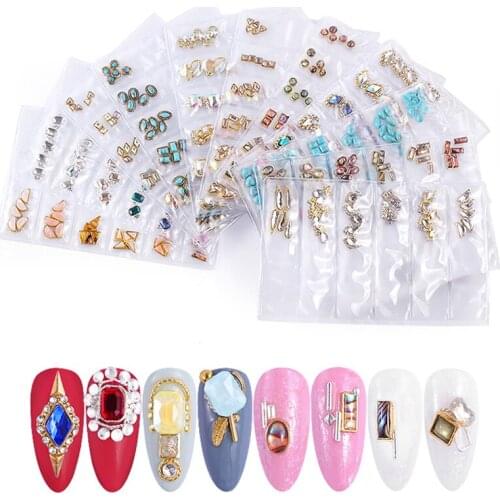 1 Pack Multi Color Crystal Rhinestones Flat-back AB Colors Tip 3D Charms DIY Tips Manicure Nail Art Decorations