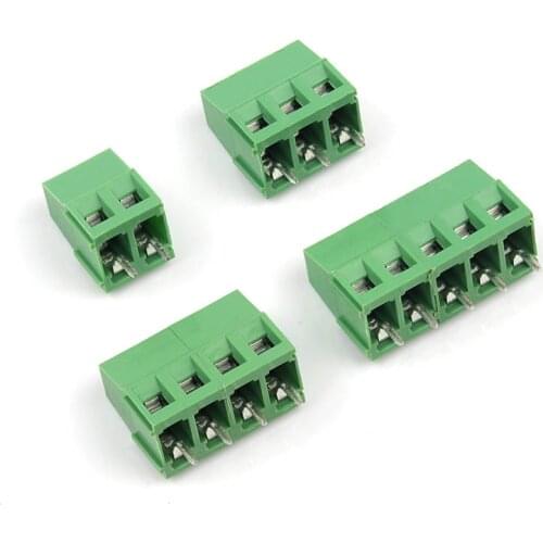 10Pcs/lot PCB terminal 128V-5.0mm Binding post large current Straight Pin 2P 3P 4P 5P Screw PCB Terminal Block Connector