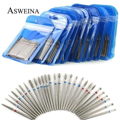 100pc/Set Diamond Nail Drill Bit Rotary Milling Cutters Bits for Electric Manicure Drills Cuticle Polishing Tools Accessories