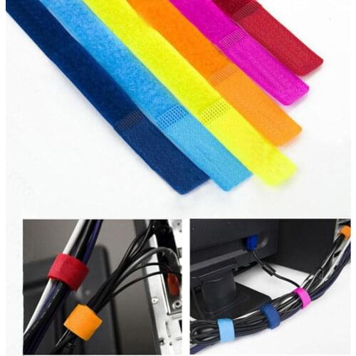 100pcs/lot Magic PC TV Computer Cord Wire Cable Winder Sticky Adhesive Strap Organizer Manager Holder Management Tie Belt