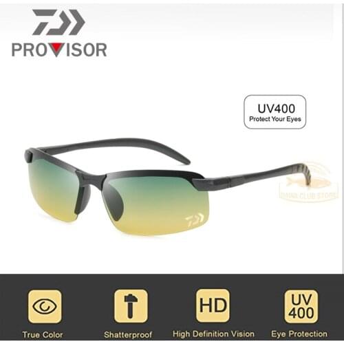 2020 DAWA Photochromic Polarized Sunglasses Fishing Glasses Eyewear Men Windproof UV400 Sun Glasses DAIWA Discolored Sunglasses