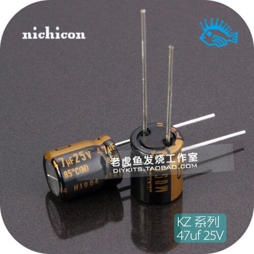 5pcs/50pcs 25V47uf 25V KZ MUSE Nichicon Japan original fever audio electrolytic capacitor