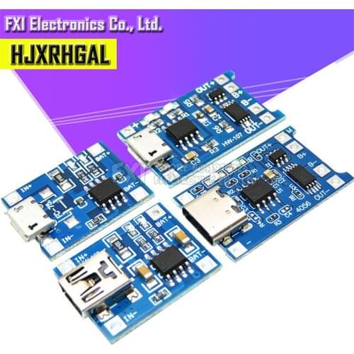 5PCS Micro USB 5V 1A 18650 TP4056 Lithium Charger Module Charging With Dual Functions 1A Li-ion Battery protection board