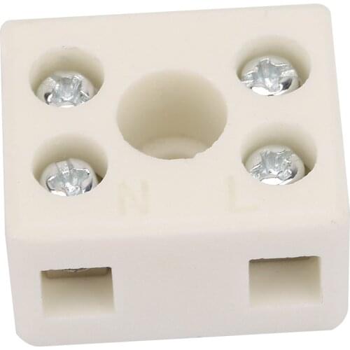 5Pcs High Quality Wire Connector 2 Position 5 Hole Ceramic Wiring Terminal Block Temperature Resistant Porcelain