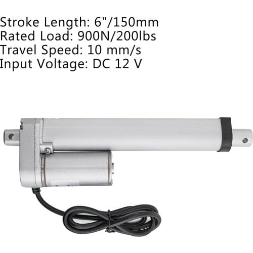 Areyourshop 6" Stroke Linear Actuator DC12V Electric Motor 900N Waterproof Heavy Duty 150mm