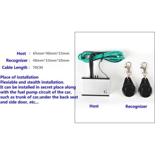 Car relay engine lock hands-free no touch remote control car alarm fuel pump cricuit cut-off RFID immobilizer anti-theft device