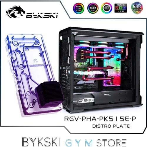 Bykski Distro Plate For PHANTEKS 515ETG Case, 360 Radiator Water Cooling Loop Solution, 12V/5V RGB SYNC, RGV-PHA-PK515E-P