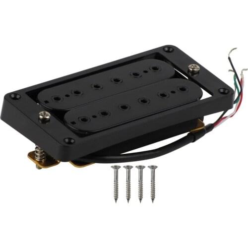 FLEOR Black Humbucker Guitar Pickup Bridge Ceramic Magnet with Curved Frame for LP