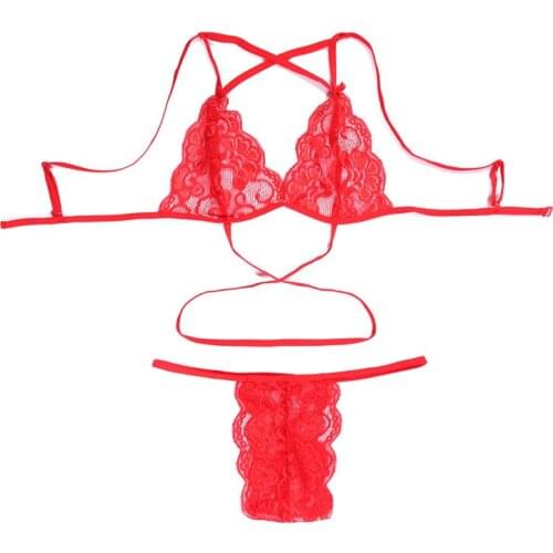 Sensual Lingerie For Women Sex Erotic Apparels At Night Pornous Lace Lencería Sexy Hot Caliente Push Up Top Crotchless Panties