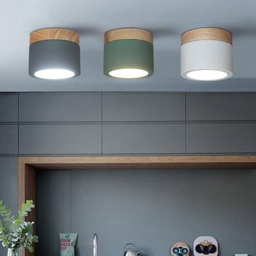 Wood LED Surface Mount Ceiling Lamp 5W High Bright Epistar CREE Ceiling Lights for Bar Kitchen Home Living room Decor