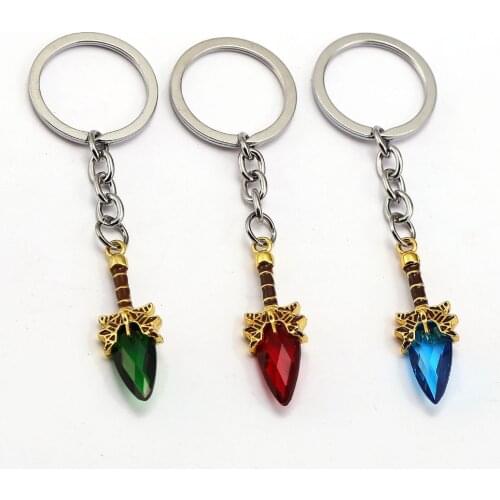 Hot sale Game surroundings DOTA 2 Keychain Aghanims Scepter Key Ring Holder Chaveiro Crystal Key Chain Pendant men Gift Jewelry