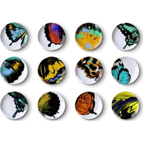 Butterfly Ceramic hanging plate,Restaurant wall decoration, Stylish Personality Restaurant bar Shop Wall Decoration