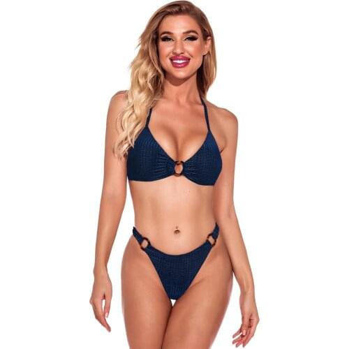 Bikini Set Swimwear Swimsuit Women Solid Bathing Suit Green Neno Bikini Set With Pad Female High Waist Beachwear Biquin