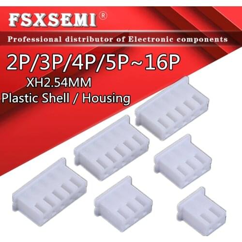 50pcs XH2.54mm Plastic Shell Header Housing XH-Y 2P/3P/4P/5P/6P/7P/8P/9P/10P/11P/12P/13P/14P/15P/16P White connector 2.54mm