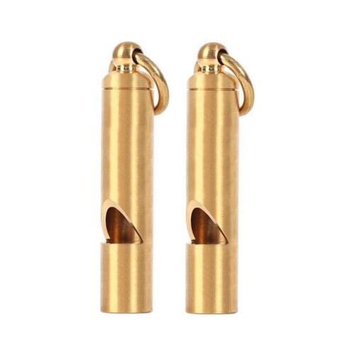 Hand EDC Brass Whistle Outdoor Camping Survival Tool Vintage Copper EDC Tool Key Ring Pendant Sporting Goods Dog Training Gear