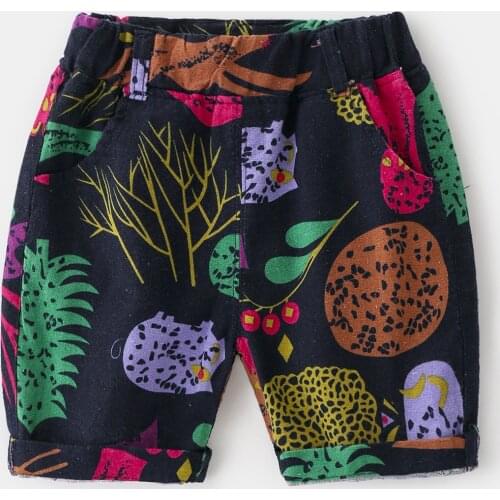 2-7T Summer Beach Boys Shorts Toddker Kid Baby Clothes Print Loose Shorts For Boys Fashion Playa Vacation Gentleman Trousers