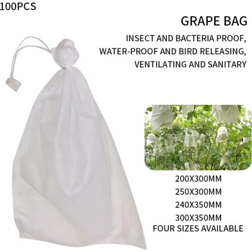 100Pcs Grape Protection Bags For Fruit Vegetable Grapes Mesh Bag Against Insect Pouch Waterproof Pest Control Anti-Bird Garden