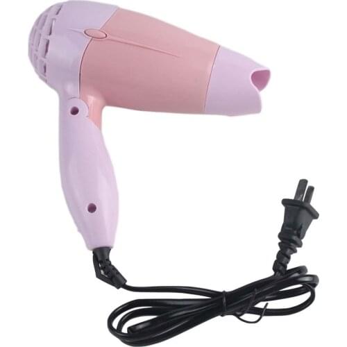 Mini Hair Dryer with Nozzle Adjustable Airflow Fast Drying Low Noise Portable Travel Household Hair Dryer US Plug