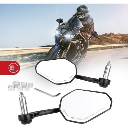 Motorcycle Mirror Handlebar End Mirror 7/8 "22mm Universal Rear Mirrors E-MARK For Suzuki GXSR 600 750 R1200GS F850GS F750GS MT