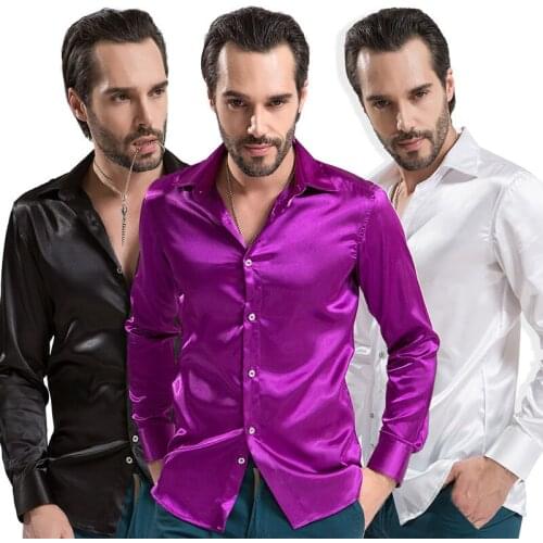 Mens long sleeve solid color shirt performance night mens shirt
