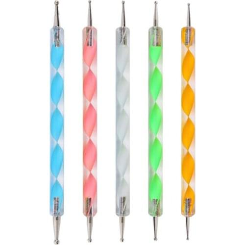 5PCS/Set Acrylic Dotting Tools Set for DIY Nail, Ball Styluses Embossing Pattern Clay Sculpting Carving Modeling Tools Nail Art