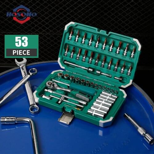 Auto Hand Tool Sets Car Repair Tool Kit Set Mechanical Tools Box For Home 1/4-inch Socket Wrench Set Ratchet Screwdriver Kit