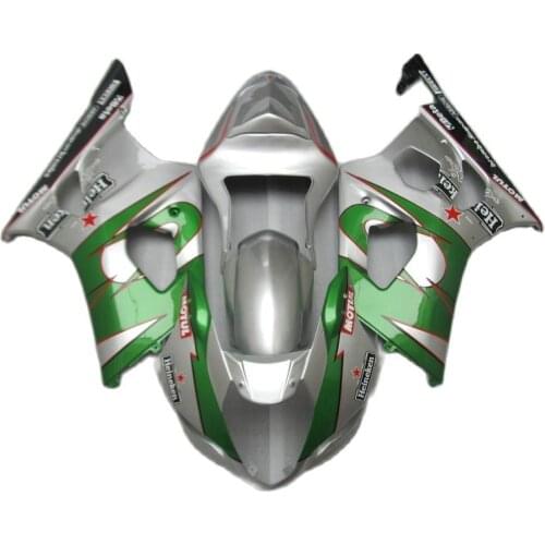 Customize Paint Fairings for SUZUKI GSXR1000 2003 2004 Green Silver Injection molding fairing kit GSXR 1000 03 04 PN275