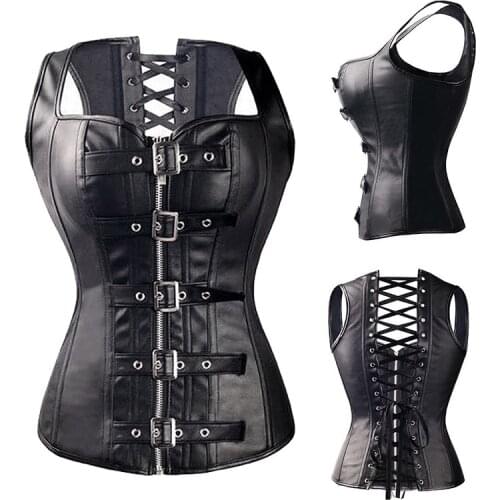 Wholesale Steampunk Corset Steel Boned Lace up Body Sexy Overbust Women Corsets and Bustiers Black Dress Plus Size S-6XL Top