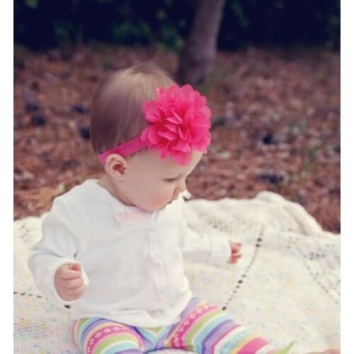 Fashion Wholesale Baby Girls Cute Chiffon Flower Headbands Newborn Photography Props Infant Headband Children Hair Accessories