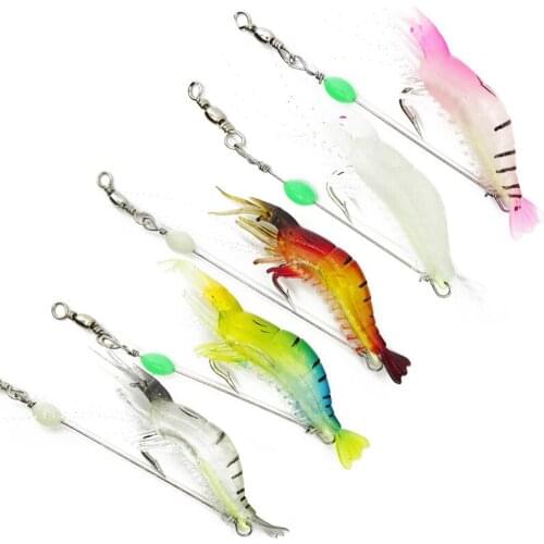 Fishing Lures Luya Bait Simulation Prawn with Hook Soft Bait Shrimp Bionic Bait Luminous Fake Shrimp Fake Bait Fishing Gear