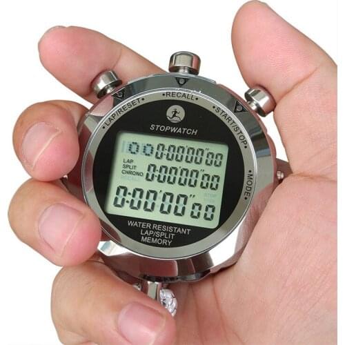 PS-538 Stopwatch Timing Sports Classic Multi-function Metal Timer Digital Display Dwaterproof Electronic Chronograph