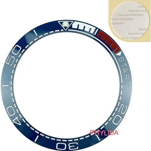 38mm Blue Ceramic Bezel Insert For Sea Master SKX Americas Cup Limited Edition High Quality Watches Replace Accessories